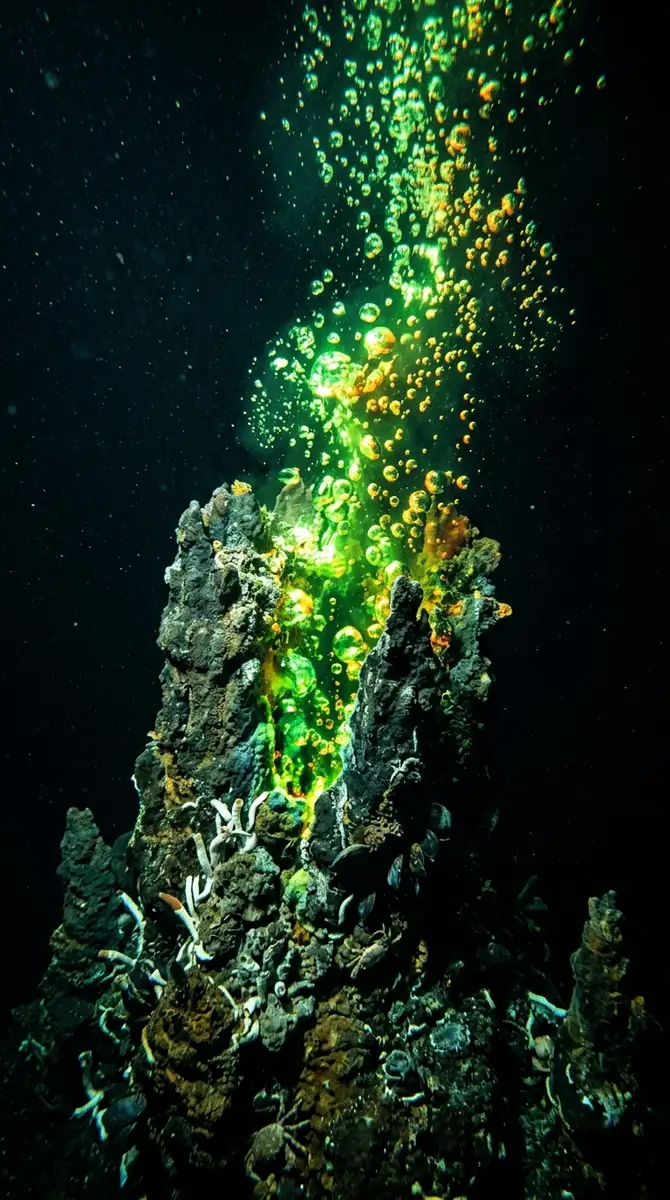Hydrothermal vent bubbles